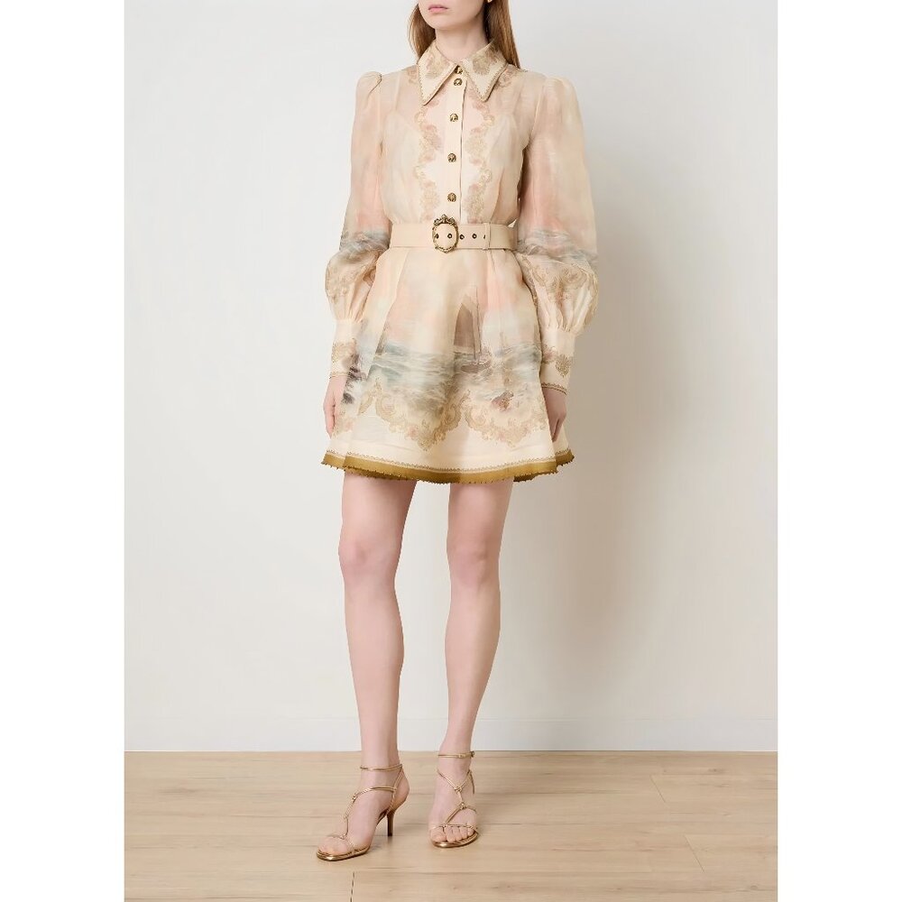 Brand new with tagsZimmermannbuttonminilinen dressbeigefloral printsize 1